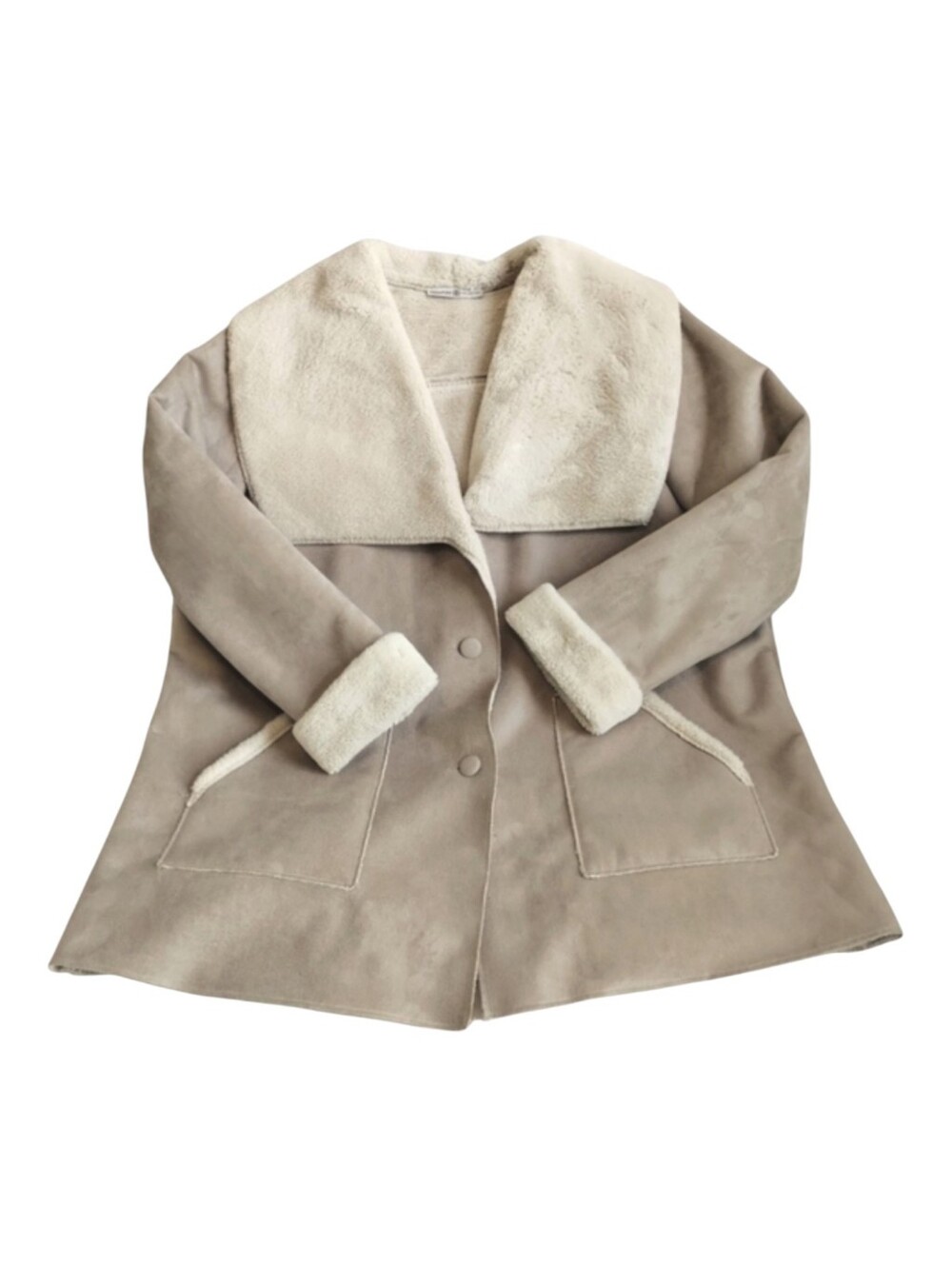 Faux Suede Jacket Signature Collection 2X Sherpa Beige